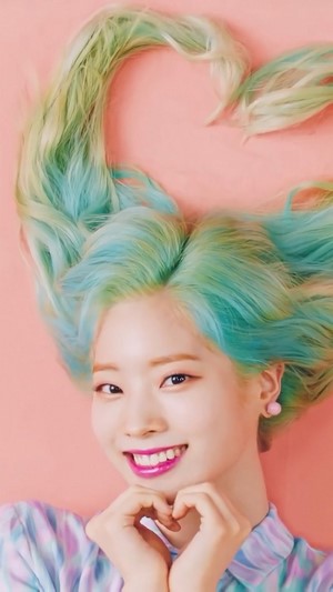 Dahyun from TWICE with heart-shaped hair
