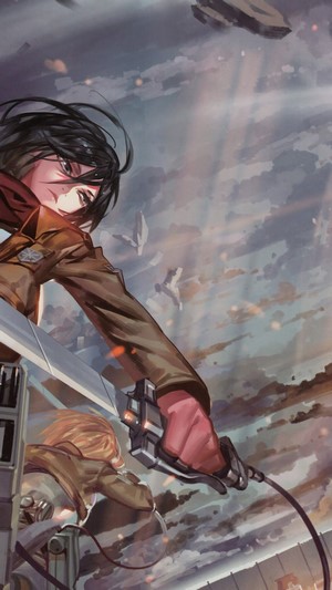 #331523 Mikasa, Levi, Colossal Titan, Attack on Titan, 8K HD - Rare ...