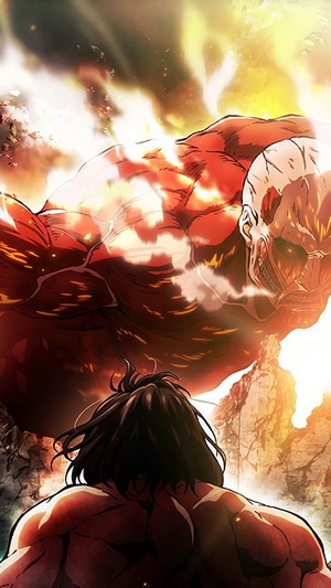 Colossal Titan vs Attack Titan from Attack on Titan