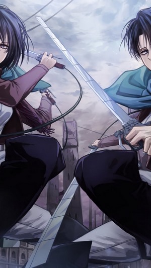 Mikasa and Levi from Attack on Titan