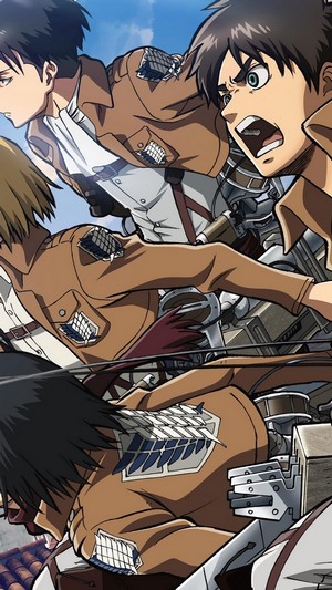 Eren, Mikasa, and Armin from Attack on Titan