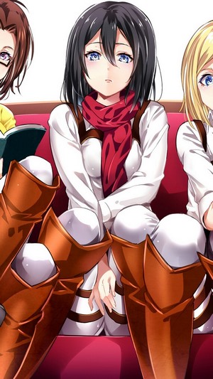 Mikasa Ackerman and friends from Attack on Titan