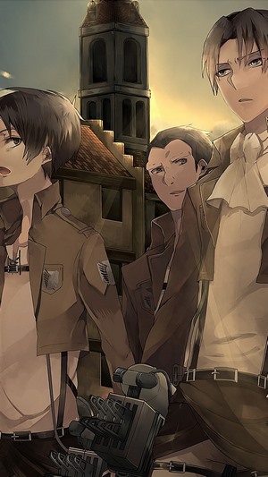 Eren, Levi, and Survey Corps from Attack on Titan