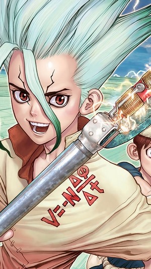 Senku and Chrome from Dr. Stone