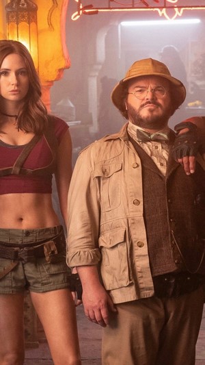 Karen Gillan and Jack Black from Jumanji: The Next Level