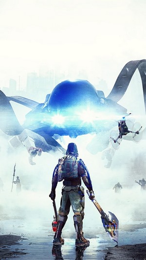 The Surge 2 Soldier Facing Giant Robot