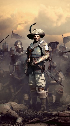Soldier from Greedfall in armor with sword