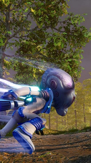 Crypto from Destroy All Humans! running in a forest