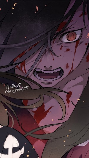 Hyakkimaru from Dororo covered in blood