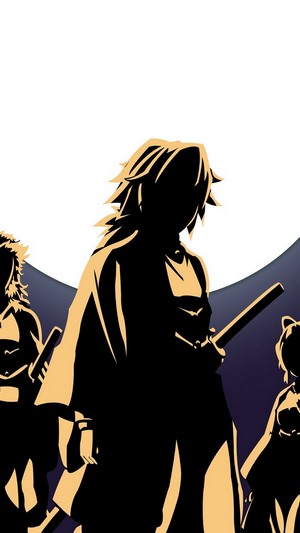 Demon Slayers characters in silhouette