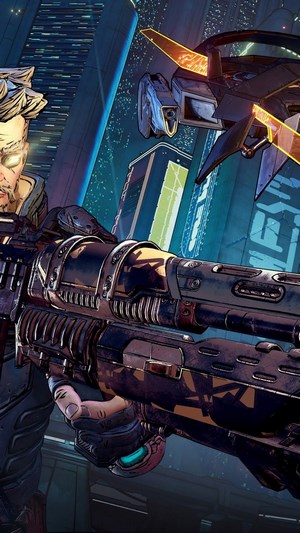 Zane from Borderlands 3 holding a gun