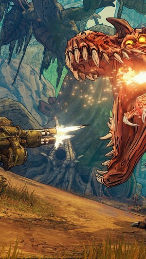 Borderlands 3: Zane fighting a dragon