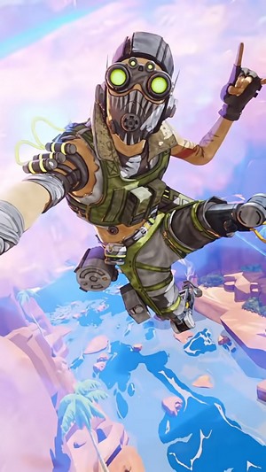 Octane from Apex Legends in mid-air