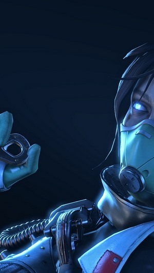 Wraith from Apex Legends holding a Kunai