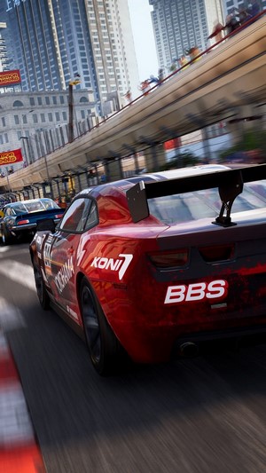 GRID racing game with red Chevrolet Camaro