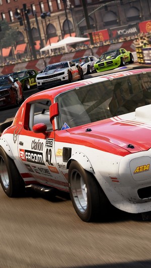 GRID racing cars on a city street circuit