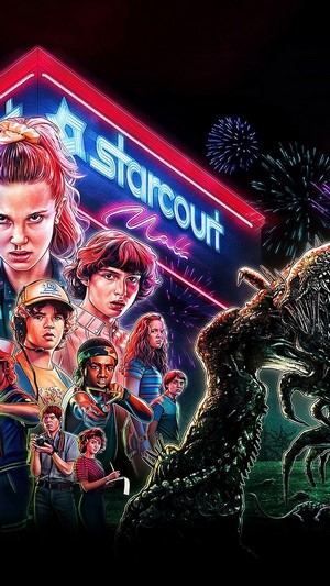 Stranger Things Season 3 Poster with Characters and Demogorgon