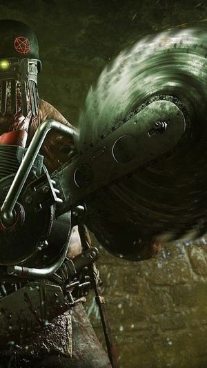 Zombie Army 4: Dead War character with chainsaw
