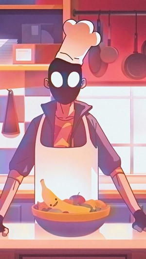 My Friend Pedro character in a kitchen