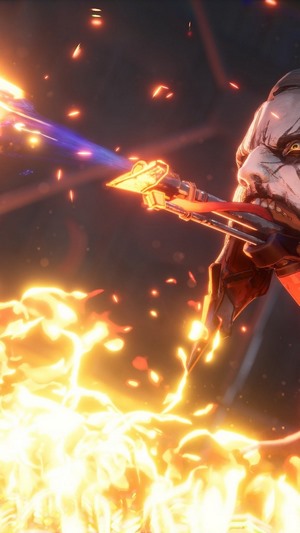 Nidhoggr from Bleeding Edge firing a weapon