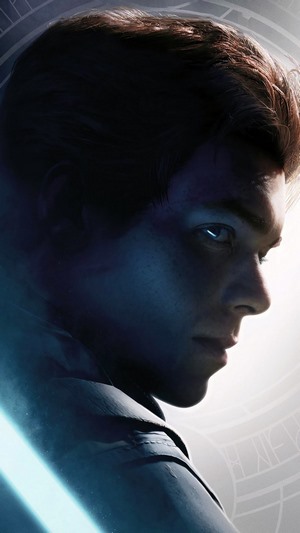 Cal Kestis from Star Wars Jedi: Fallen Order with a lightsaber