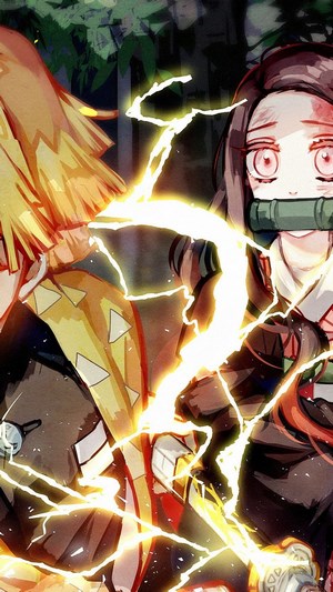 Zenitsu and Nezuko from Kimetsu no Yaiba