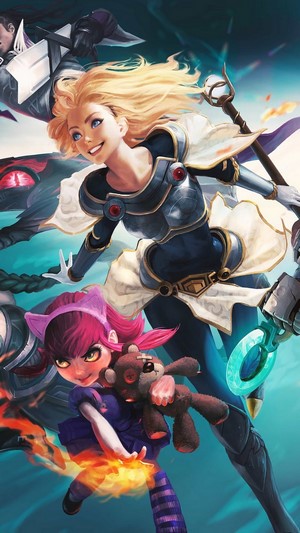 Lux, Annie, and other characters from League of Legends