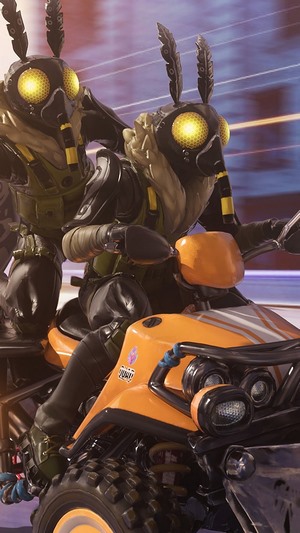 Mothmando from Fortnite riding an ATV