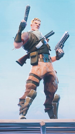 Jonesy from Fortnite holding two pistols