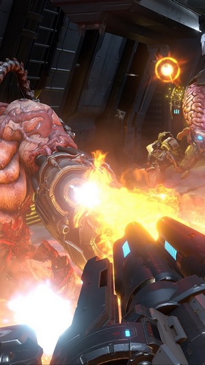 Doom Eternal monster firing weapon