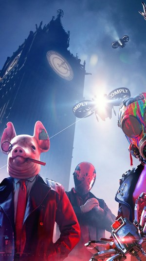 Watch Dogs Legion characters with Big Ben and drones