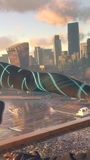 Watch Dogs Legion cityscape with futuristic structure