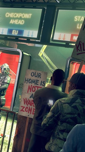 Watch Dogs Legion checkpoint scene