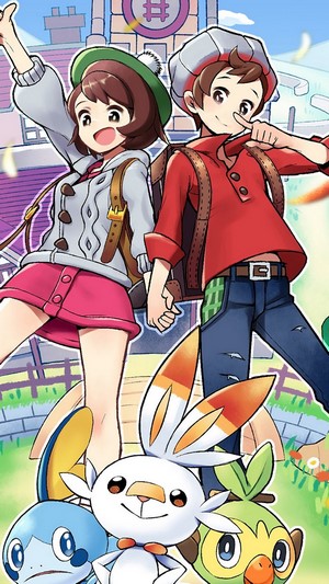 Pokemon Sword and Shield Trainer with Starter Pokemon