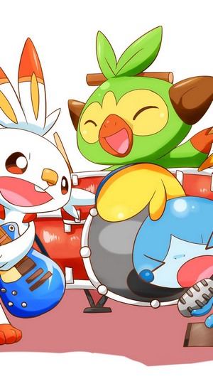 Scorbunny, Sobble, and Grooky from Pokemon Sword and Shield