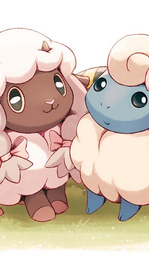 Wooloo and Mareep from Pokemon Sword and Shield