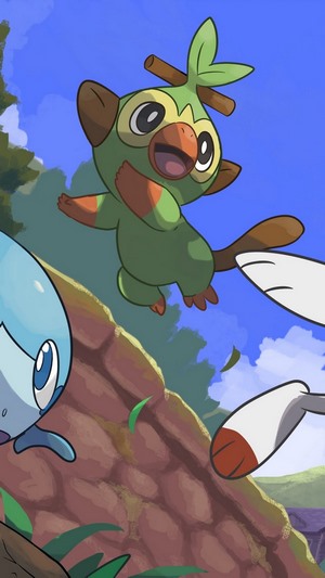 Grookey, Sobble, and Scorbunny from Pokemon Sword and Shield