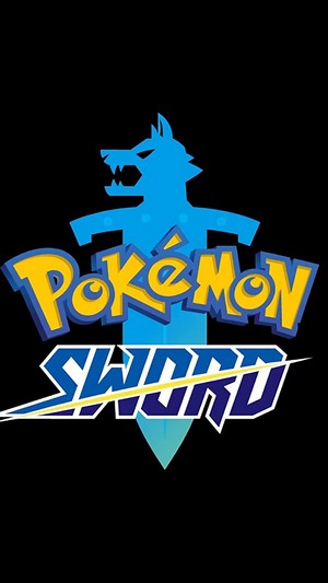 Pokemon Sword logo with wolf and sword