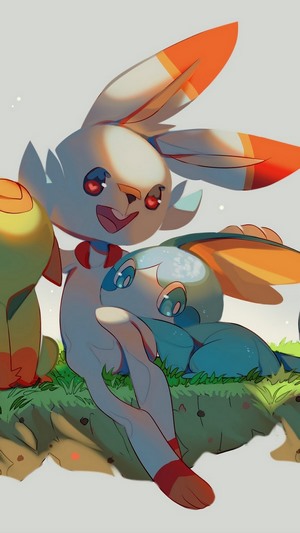 Scorbunny, Grookey, and Sobble from Pokemon Sword and Shield