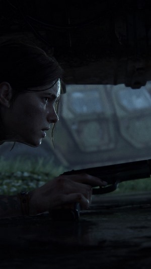 Ellie from The Last of Us Part 2 holding a pistol