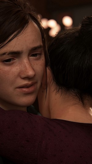 Ellie from The Last of Us Part 2 embraces another character