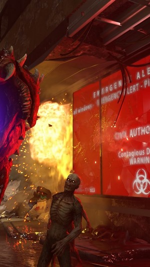 Doom Eternal monster attacking a zombie