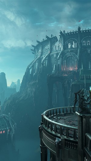 Doom Eternal castle on a cliff