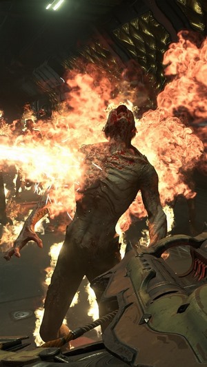 Doom Eternal demon on fire