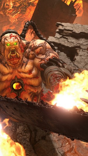 Monster from Doom Eternal firing a weapon