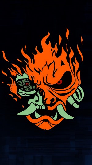 Cyberpunk 2077 Samurai Mask with Flames