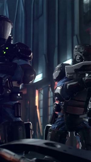 Two police officers from Cyberpunk 2077