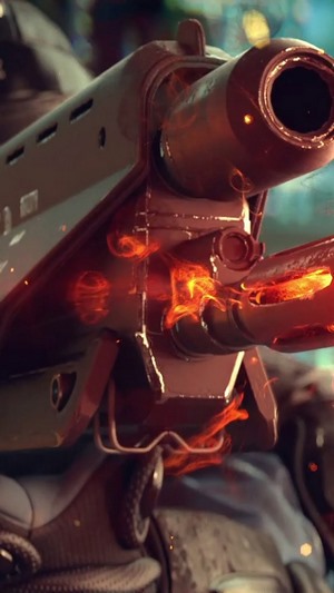 Cyberpunk 2077 Rifle with Flames