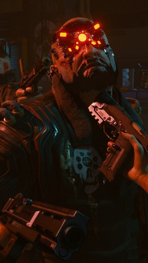 Cyberpunk 2077 Cyborg with Guns