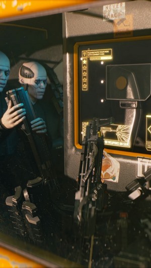 Two men with guns in Cyberpunk 2077